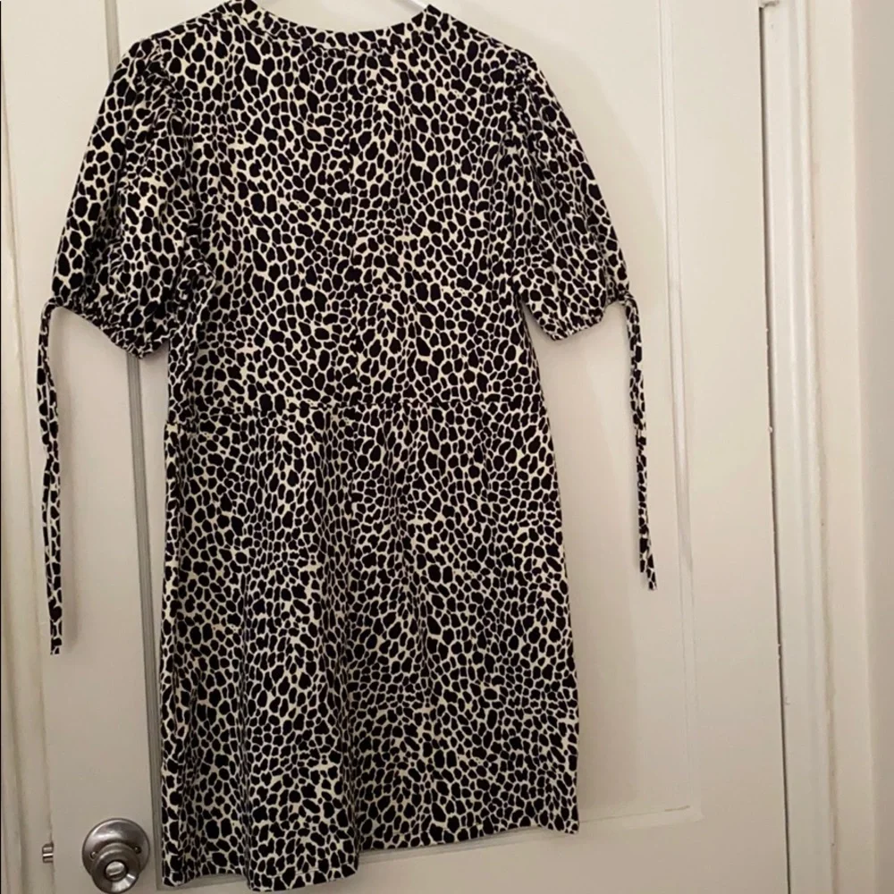 NWT TopShop animal print tie puff sleeve minidress